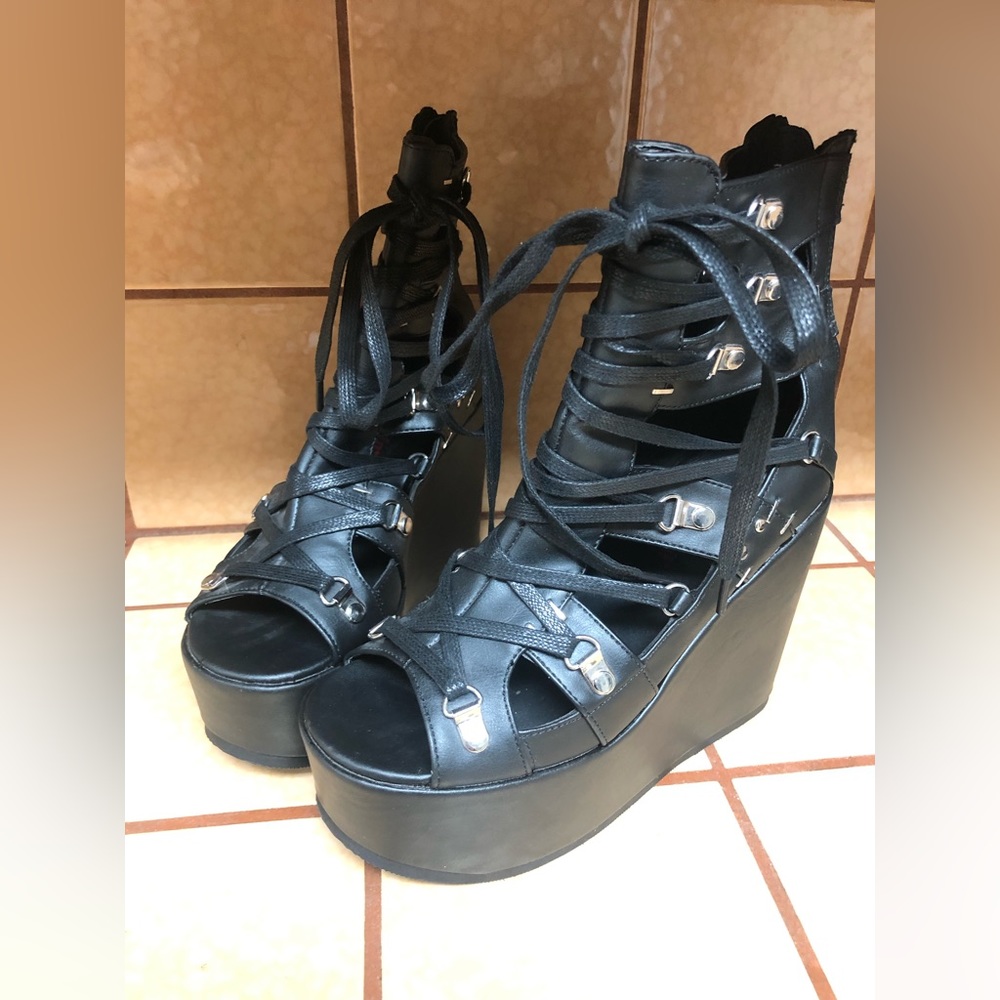Demonia Poison Lace Up Sandals